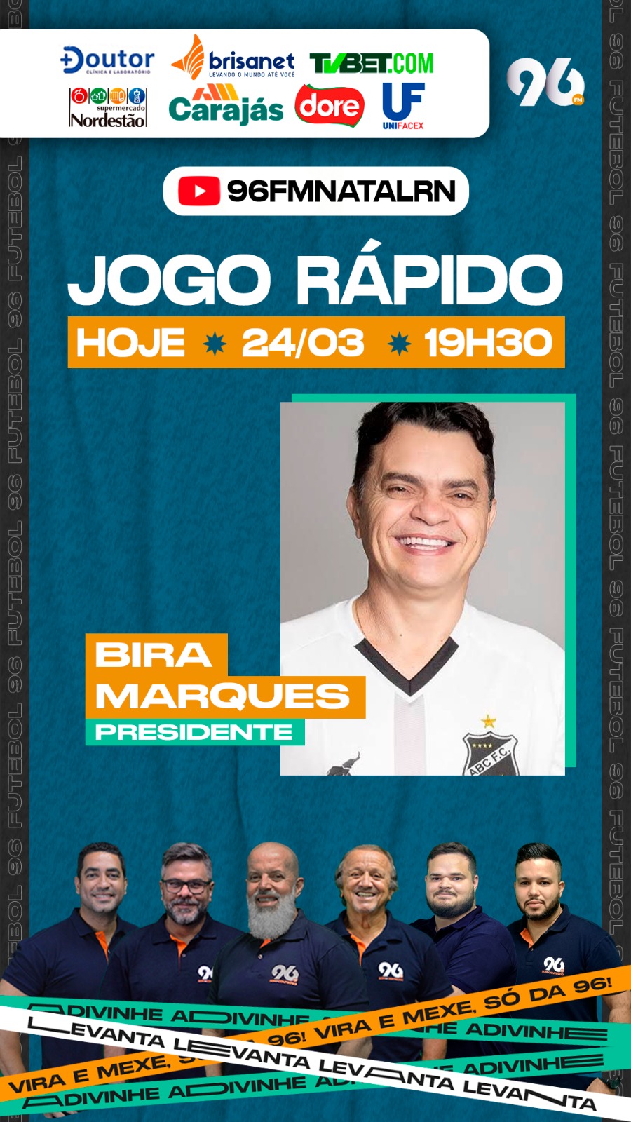 É HOJE: Bira Marques no Jogo Rápido