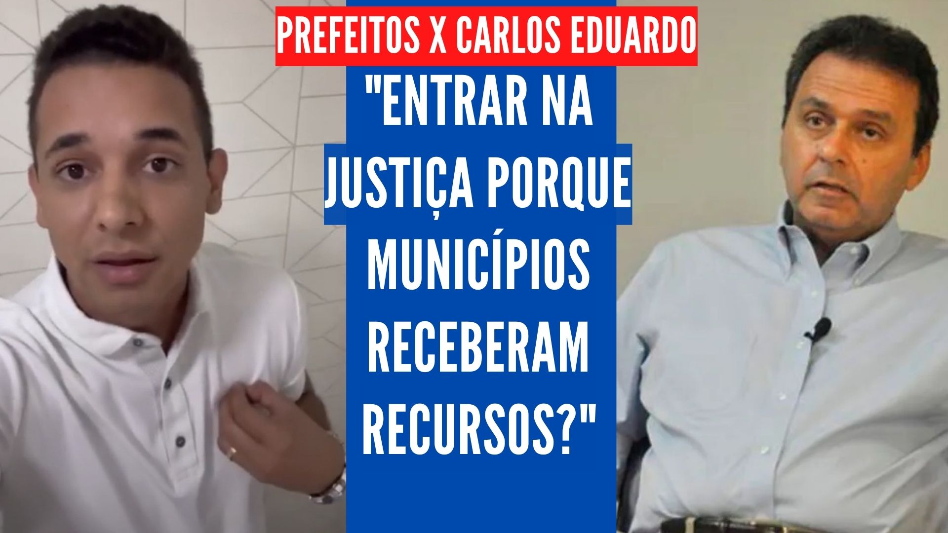 [VIDEO] Allyson responde a Carlos Eduardo: "Devia estar lutando para municípios receberem mais e não sendo contra"