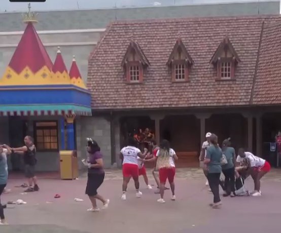 [VIDEO] Gritos e pancadaria generalizada: Vídeo mostra confusão entre famílias de turistas na Disney