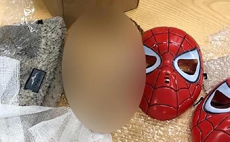 Bizarrice: Cabeça de criança mumificada é encontrada em encomenda de correio com máscara de Homem Aranha