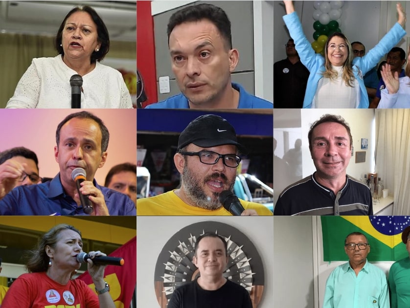 Saiba quem são os 9 candidatos ao Governo do Rio Grande do Norte