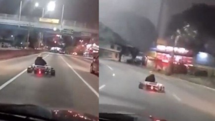 [VIDEO] Motorista é flagrado dirigindo kart em avenida de Santo André (SP); veja o vídeo