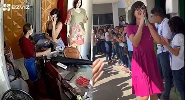 Alunos fazem homenagem à professora que foi vítima de transfobia em loja do Ceará