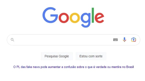 Governo manda Google sinalizar como 'publicidade' material feito pela empresa contra PL das Fake News