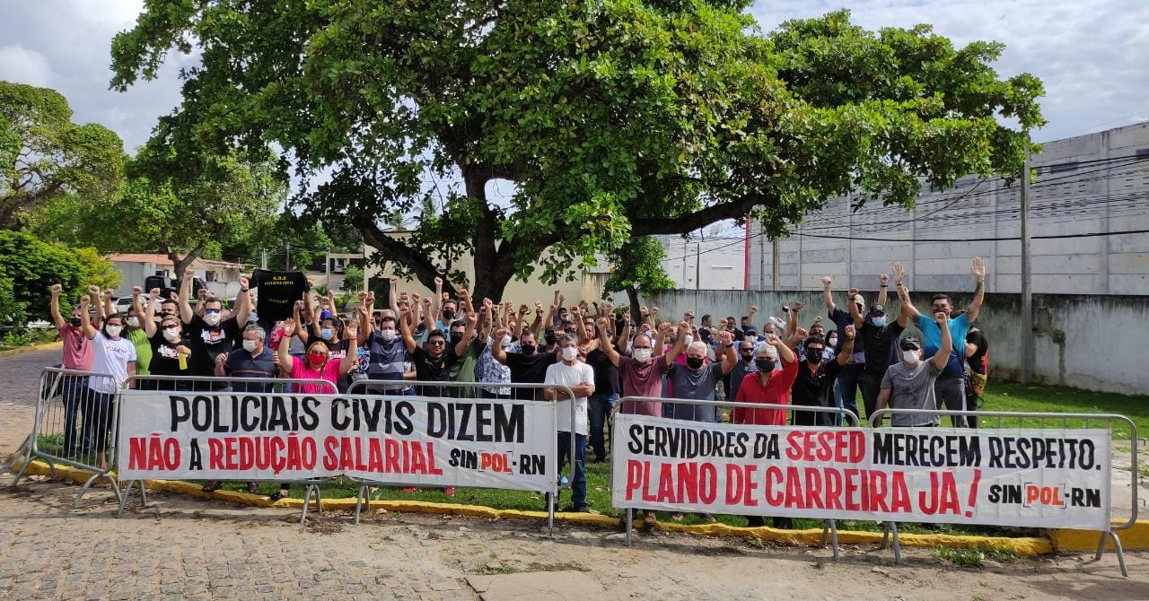 RN: Policiais civis cruzam os braços hoje em protesto contra corte de salários