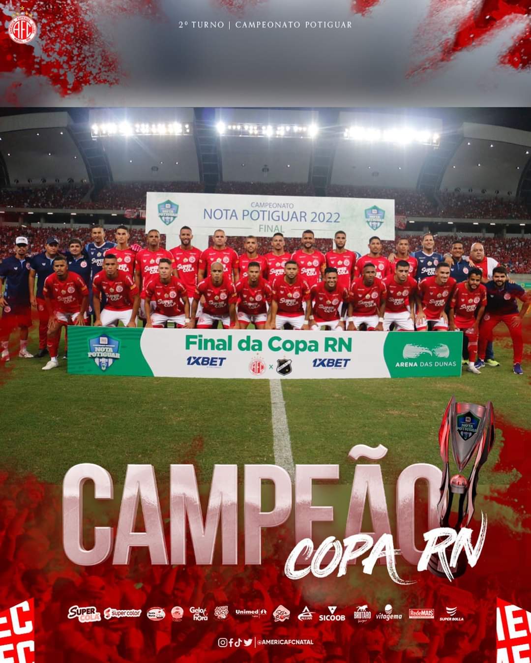 América e ABC empatam sem gols e alvirrubro é campeão da Copa RN