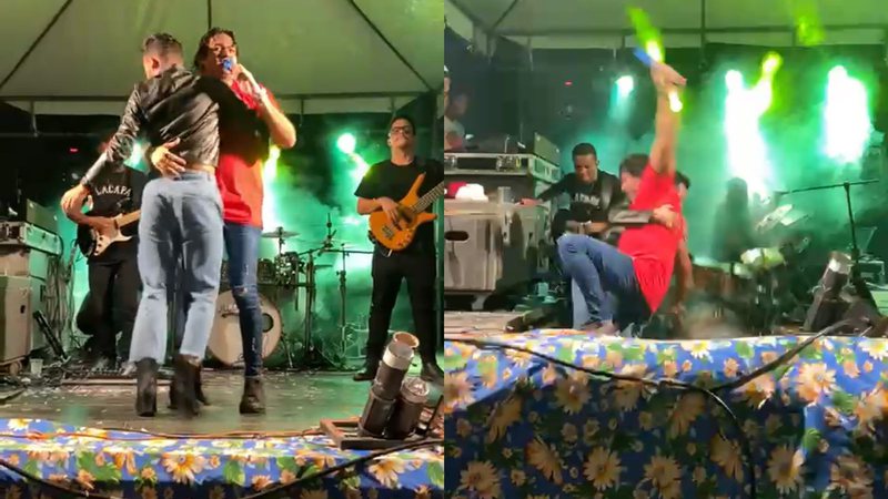 [VIDEO] Palco desaba em São João e vira meme na internet: "Se não for assim, eu nem vou"