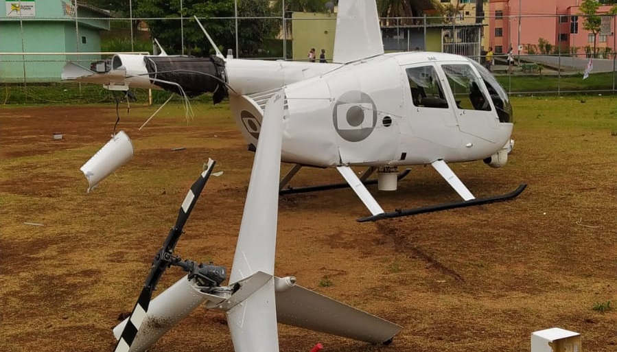 [VÍDEO] Helicóptero da Globo tem pane mecânica e faz pouso forçado