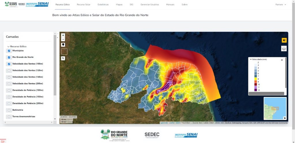 Plataforma do novo Atlas Eólico e Solar do RN desenvolvida pelo ISI-ER é apresentada