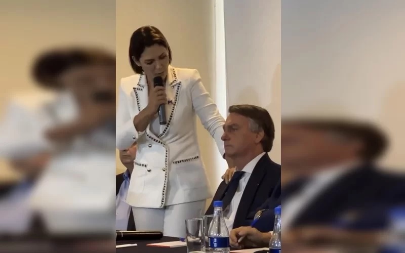 [VÍDEO] Em reunião do PL, Bolsonaro chora com apoio de Michelle