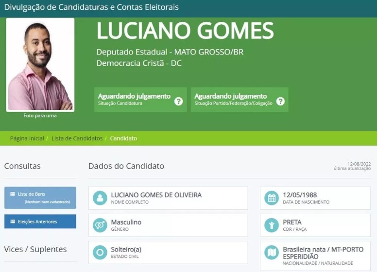 Candidato é registrado no TSE com foto de ex-BBB Gil do Vigor