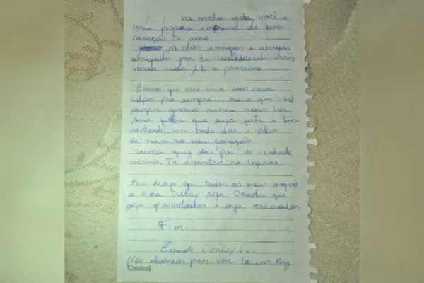 Em carta, mãe que matou filha disse ao pai da criança: “Que viva com a culpa”