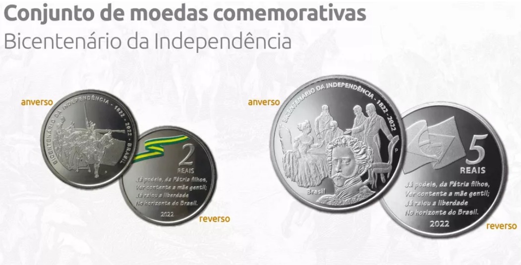 Conheça as moedas coloridas de R$ 2 e R$ 5, lançadas hoje pelo Banco Central e que vão custar até...