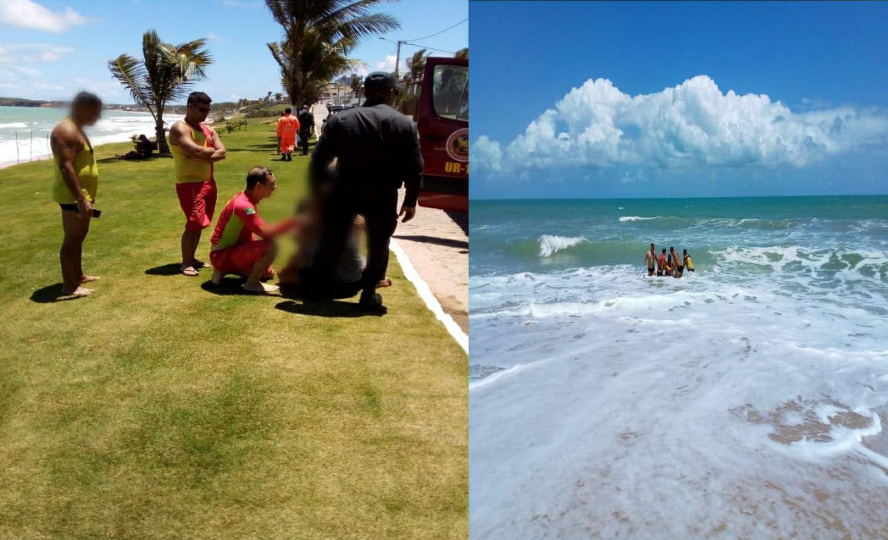 Policiais militares entram no mar e ajudam a salvar mulher no Litoral Sul