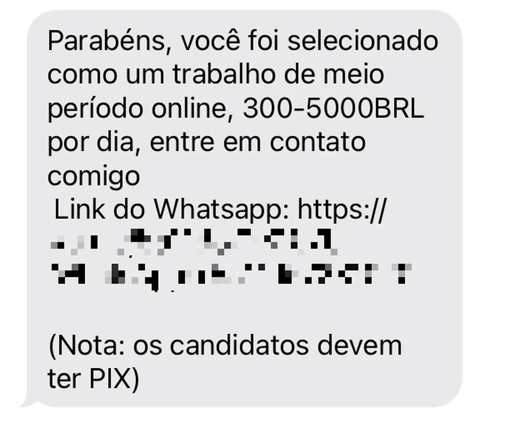 'Você foi selecionado!': o que está por trás das mensagens que prometem vagas de trabalho de meio período