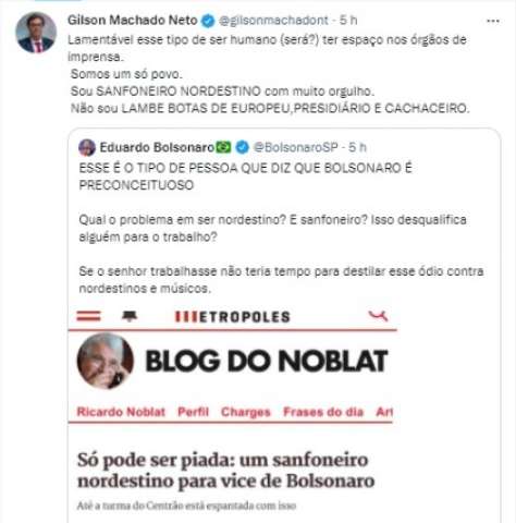 Jornalista causa polêmica ao dizer que vice nordestino para Bolsonaro "só pode ser piada"