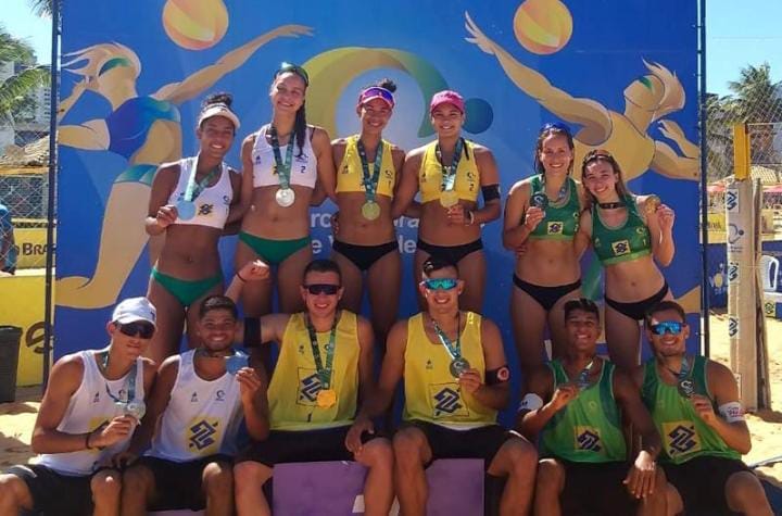 Duplas do Aeroclube/RN brilham com título e pódios em etapa do Brasileiro de Vôlei de Praia