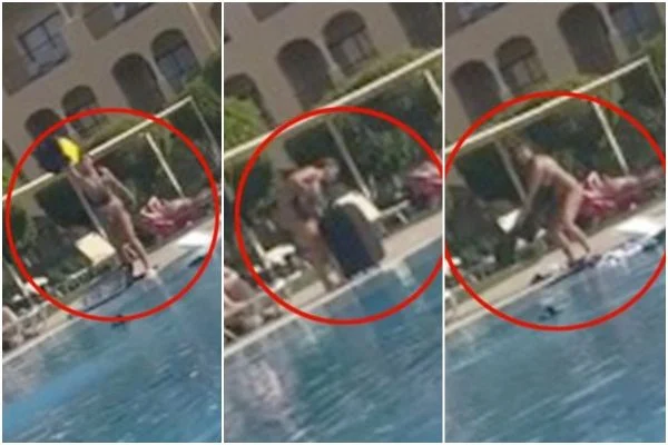 [VÍDEO] Mulher descobre traição em hotel e joga roupas do namorado na piscina: "v*dia gorda"