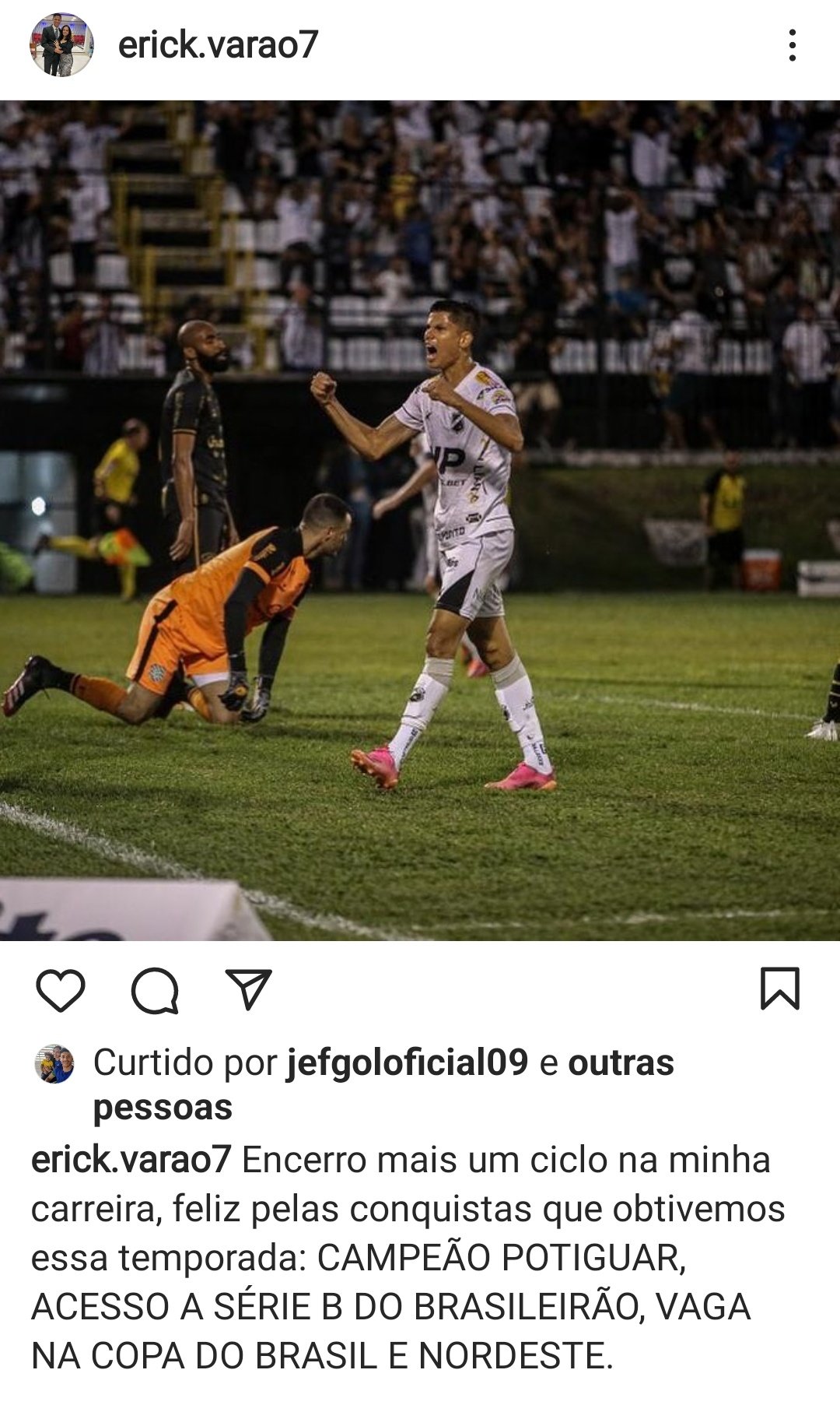 O manifesto de Erick Varão em seu instagram